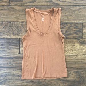 A New Day, camel brown ribbed tank top, size medium